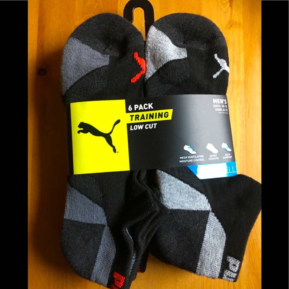 Puma Training Low Cut Socks (6 Pack)  Grey / Black